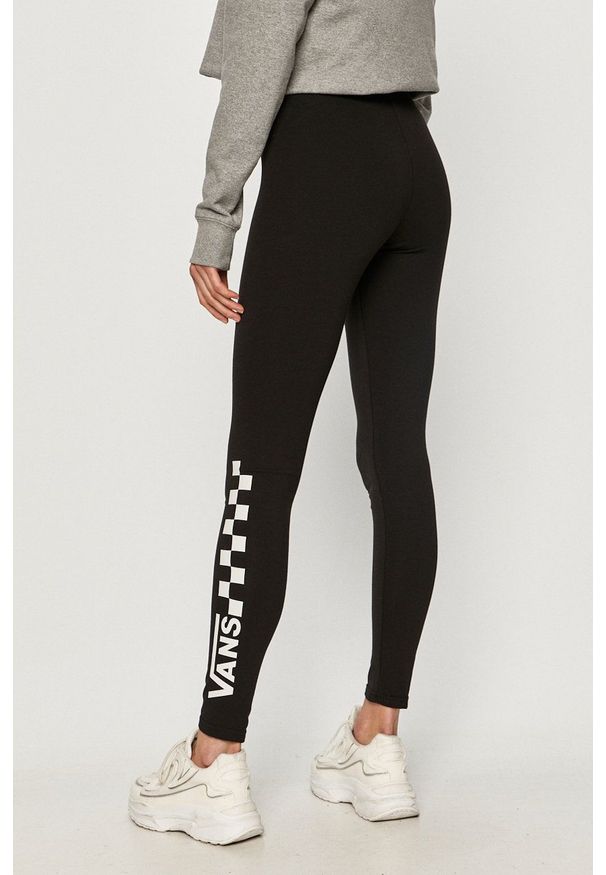 Vans - Legginsy. Kolor: czarny. Materiał: dzianina. Wzór: nadruk