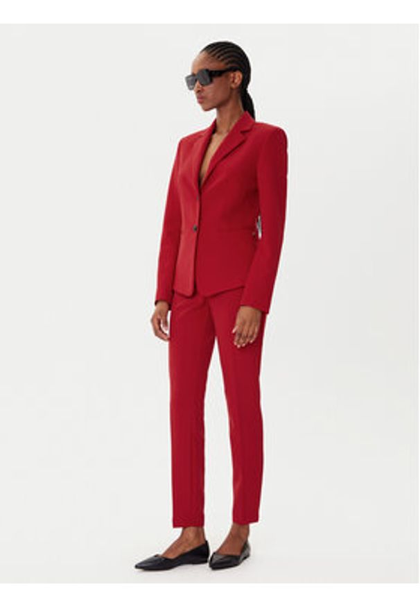 Hugo - HUGO Marynarka Agonia-1 50539976 Czerwony Slim Fit. Kolor: czerwony. Materiał: syntetyk