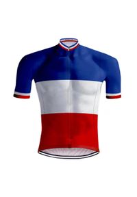 REDTED - Camisola de ciclismo retro Camisola Francesa Campeã Jersey Tricolore - RedTed. Kolor: czerwony, wielokolorowy, biały. Materiał: poliester