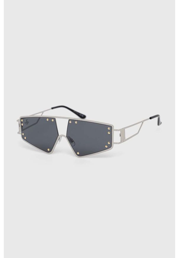 Jeepers Peepers okulary przeciwsłoneczne kolor srebrny. Kolor: srebrny. Wzór: geometria
