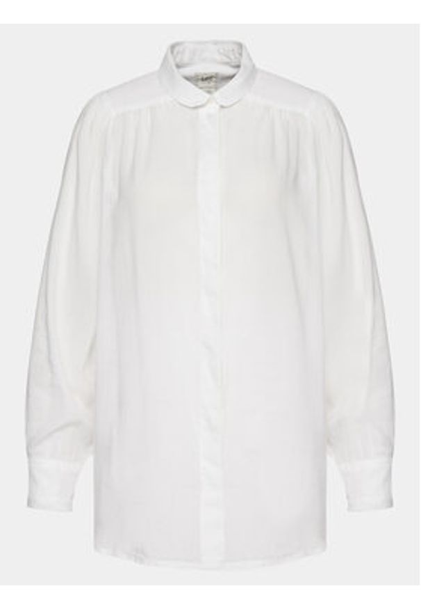 Lee Koszula Shirred 112351208 Biały Relaxed Fit. Kolor: biały. Materiał: bawełna