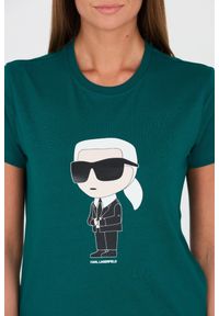 Karl Lagerfeld - KARL LAGERFELD Zielony damski t-shirt Karl, Rozmiar S. Kolor: zielony #4