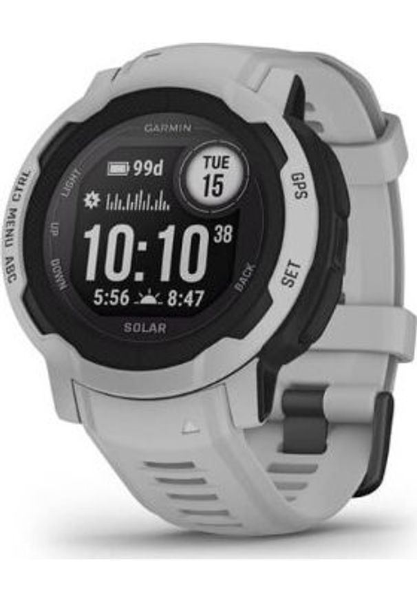 GARMIN - Zegarek sportowy Garmin Instinct 2 Solar Szary (010-02627-01). Kolor: szary. Styl: sportowy