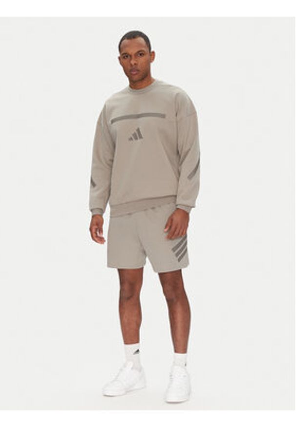 Adidas - adidas Bluza Z.N.E. JP0383 Beżowy Loose Fit. Kolor: beżowy. Materiał: bawełna