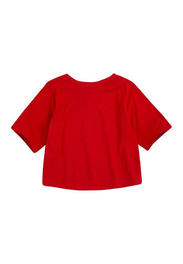 Levi's® - Levi's T-shirt dziecięcy kolor czerwony. Okazja: na spotkanie biznesowe. Kolor: czerwony. Materiał: dzianina. Długość rękawa: krótki rękaw. Długość: krótkie. Wzór: nadruk. Styl: biznesowy