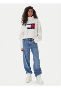 Tommy Jeans Golf Flag DW0DW22108 Écru Relaxed Fit. Typ kołnierza: golf. Materiał: syntetyk #5