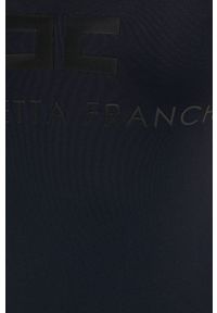 Elisabetta Franchi strój kąpielowy kolor czarny miękka miseczka. Kolor: czarny. Materiał: dzianina. Wzór: nadruk