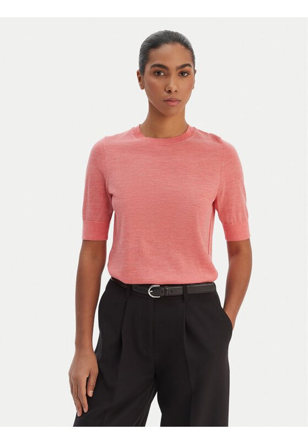 BOSS Sweter Farbella 50544996 Różowy Slim Fit. Kolor: różowy. Materiał: wełna