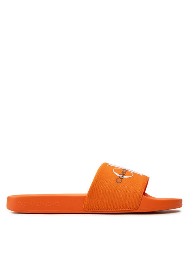 Calvin Klein Jeans Klapki Slide Monogram Co YM0YM00061 Pomarańczowy. Kolor: pomarańczowy