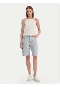 Calvin Klein Jeans Top Ponte LV044F206G Beżowy Slim Fit. Kolor: beżowy. Materiał: syntetyk #6