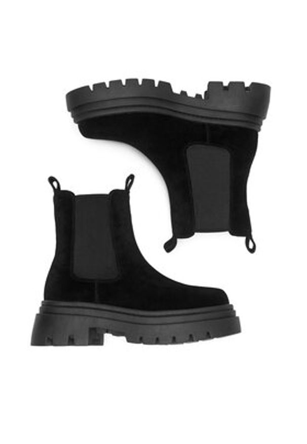 Badura Sztyblety 3C12701F Czarny. Kolor: czarny. Materiał: skóra, zamsz