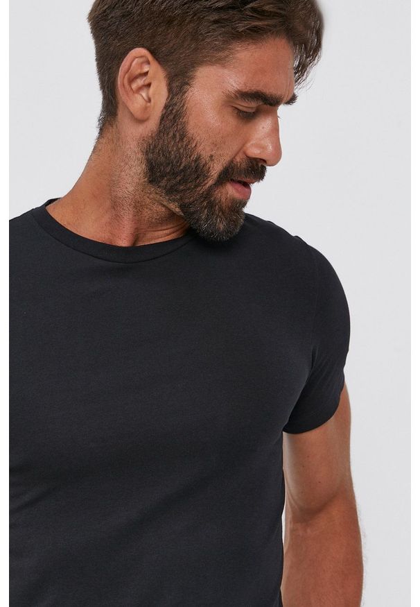 Polo Ralph Lauren T-shirt (2-pack) 714835960001 męski kolor czarny gładki. Okazja: na co dzień. Typ kołnierza: polo. Kolor: czarny. Materiał: dzianina. Wzór: gładki. Styl: casual