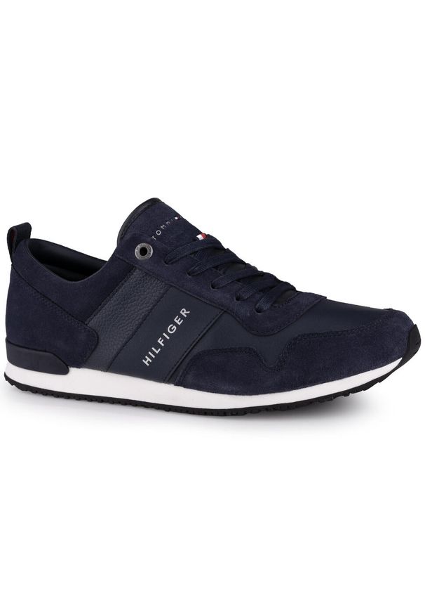 TOMMY HILFIGER - Buty męskie sportowe do chodzenia Tommy Hilfige MAXWELL. Kolor: biały, wielokolorowy, niebieski. Sport: turystyka piesza