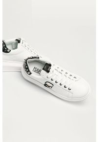 Karl Lagerfeld - Buty skórzane. Nosek buta: okrągły. Zapięcie: sznurówki. Kolor: biały. Materiał: skóra. Szerokość cholewki: normalna. Obcas: na obcasie. Wysokość obcasa: średni #3