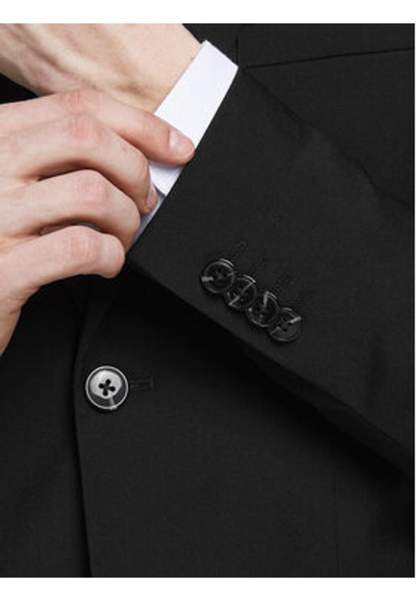 Jack & Jones Garnitur Franco 12181339 Czarny Super Slim Fit. Kolor: czarny. Materiał: syntetyk