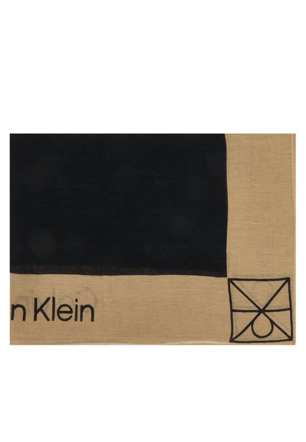 Calvin Klein Szal LV04F9021G Czarny. Kolor: czarny. Materiał: len