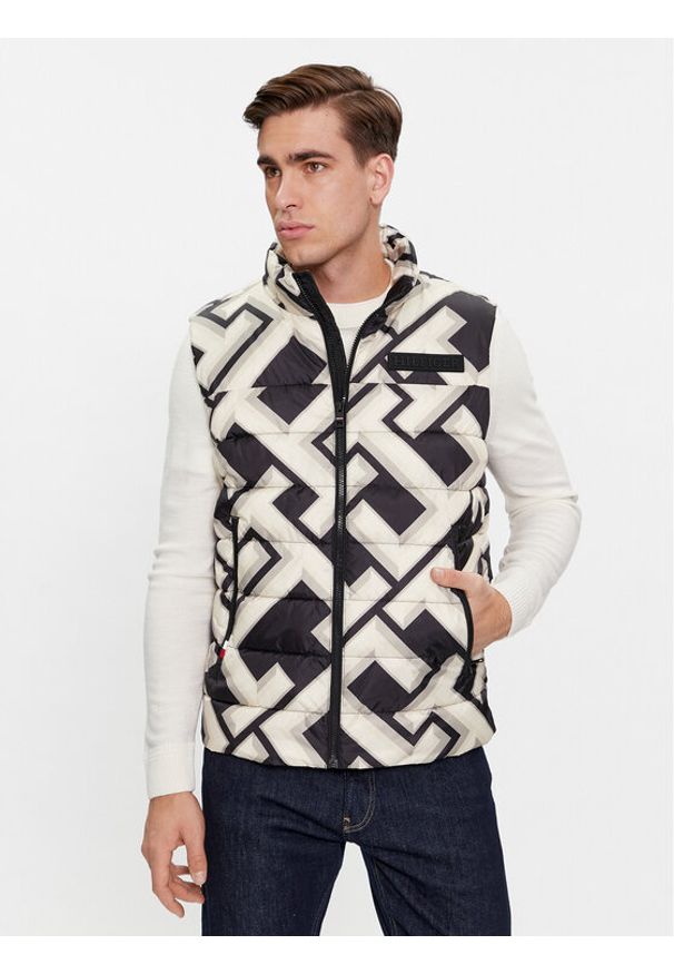 TOMMY HILFIGER - Tommy Hilfiger Bezrękawnik New York MW0MW34020 Beżowy Regular Fit. Kolor: beżowy. Materiał: syntetyk. Długość rękawa: bez rękawów