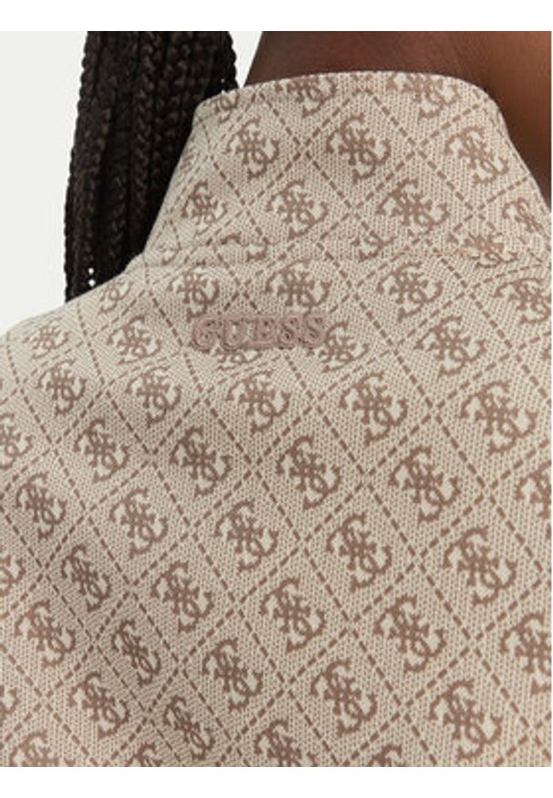 Guess Bluza V6GQ06 K2957 Beżowy Regular Fit. Kolor: beżowy. Materiał: syntetyk