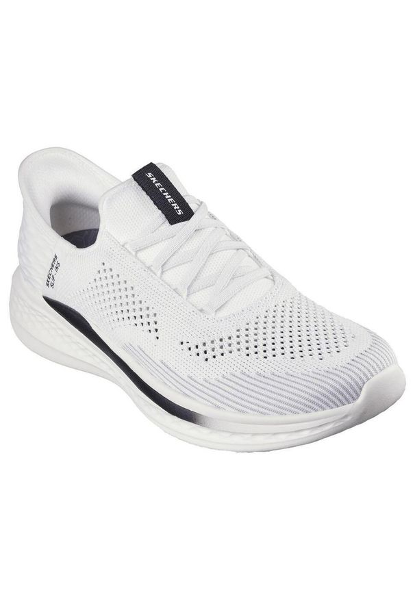 skechers - Buty sportowe SLIP-INS męskie Skechers Slade Quinto. Kolor: biały. Materiał: materiał. Szerokość cholewki: normalna