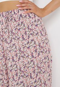 Born2be - Różowa Bawełniana Spódnica Maxi Nusra. Kolor: różowy. Materiał: bawełna. Wzór: kwiaty #4