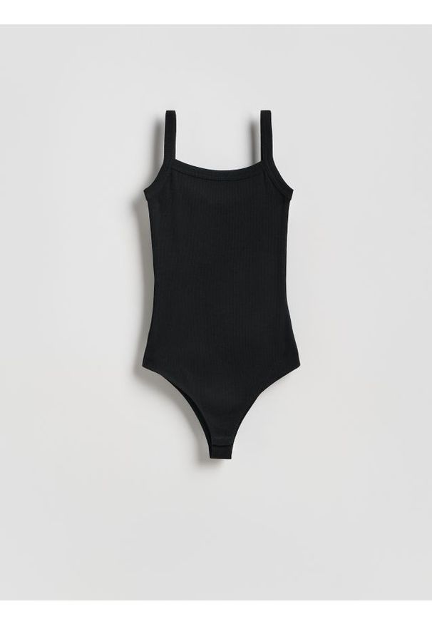 Reserved - Body z bawełną - czarny. Kolor: czarny. Materiał: bawełna