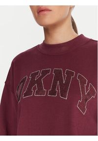 DKNY Sport Bluza DP5T1462 Bordowy Regular Fit. Kolor: czerwony. Materiał: bawełna. Styl: sportowy #3