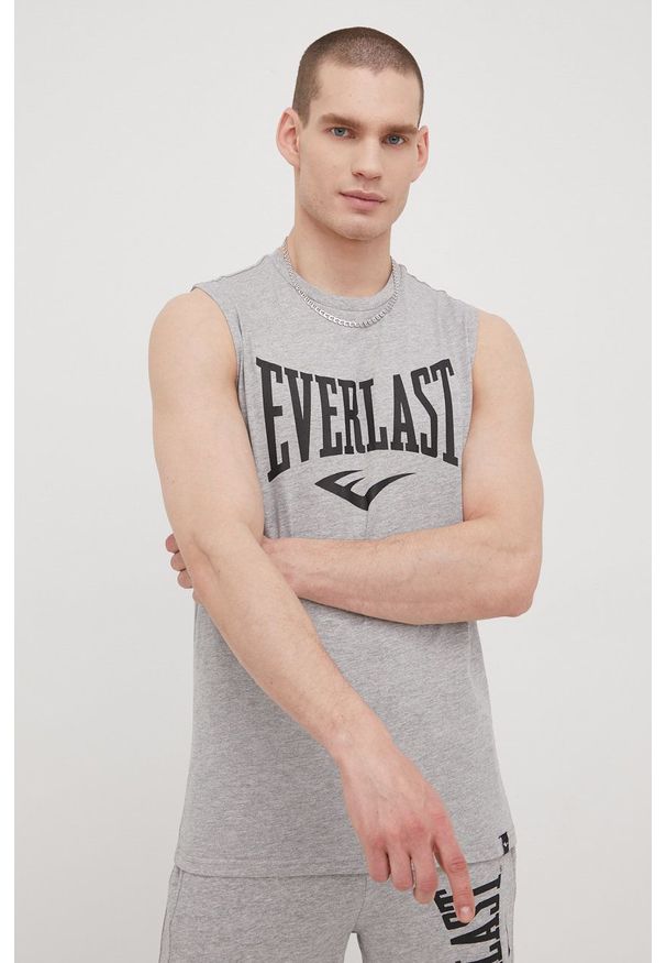 EVERLAST - Everlast t-shirt męski kolor szary. Kolor: szary. Wzór: nadruk