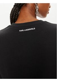 Karl Lagerfeld - KARL LAGERFELD Bluza Ikonik 2.0 245W1810 Czarny Regular Fit. Typ kołnierza: dekolt w karo. Kolor: czarny. Materiał: bawełna #4