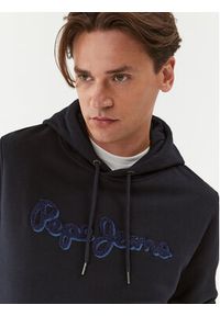 Pepe Jeans Bluza Ryan Hoodie PM582328 Granatowy Regular Fit. Kolor: niebieski. Materiał: bawełna #5
