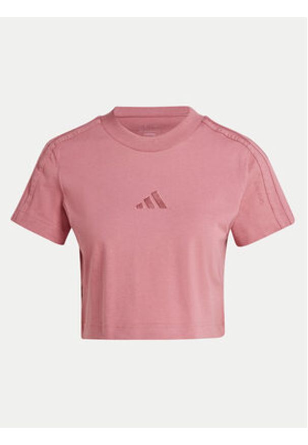 Adidas - adidas T-Shirt ALL SZN 3-Stripes IY6849 Różowy Slim Fit. Kolor: różowy. Materiał: bawełna