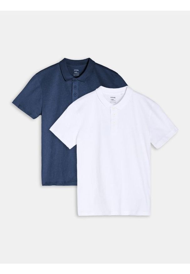 Sinsay - Koszulki polo w stylu basic 2 pack - biały. Typ kołnierza: polo. Kolor: biały