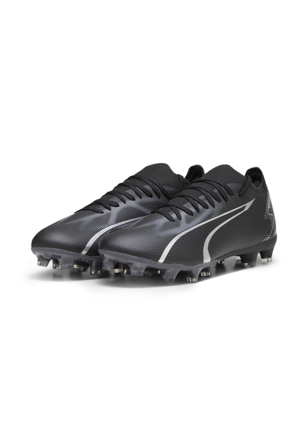 Buty piłkarskie Puma Ultra Match Fg-ag czarno-asfaltowo-czarne. Zapięcie: sznurówki. Kolor: szary, czarny, wielokolorowy. Materiał: materiał, syntetyk. Szerokość cholewki: normalna. Sport: piłka nożna
