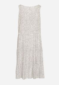 Born2be - Biała Bawełniana Sukienka w Kropki z Falbanami Zerolia. Okazja: na co dzień, na spotkanie biznesowe, do pracy. Kolor: biały. Materiał: bawełna. Wzór: kropki. Typ sukienki: proste. Styl: biznesowy, casual, klasyczny #5