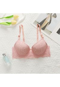 Intica - Biustonosz push-up koronkowy z regulowanymi ramiączkami Tony. Kolor: różowy. Materiał: koronka. Rodzaj stanika: push-up. Wzór: koronka #1