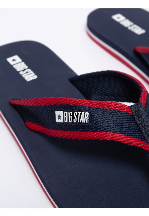 Big-Star - Japonki męskie granatowe NN174623 403. Okazja: na plażę, na co dzień. Kolor: niebieski. Materiał: materiał. Sezon: lato. Styl: casual