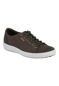 ecco - Buty do chodzenia męskie Ecco Sneaker Mens Soft 7. Kolor: brązowy. Materiał: skóra. Szerokość cholewki: normalna. Sport: turystyka piesza #1