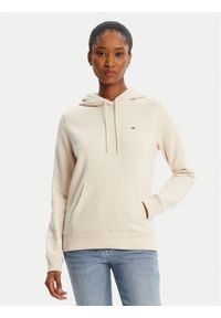 Tommy Jeans Bluza Flag DW0DW19958 Beżowy Regular Fit. Kolor: beżowy. Materiał: bawełna