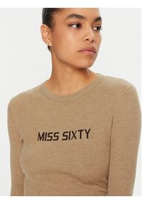 Miss Sixty Sweter 6L3RJ7291000 Brązowy Slim Fit. Kolor: brązowy. Materiał: wełna