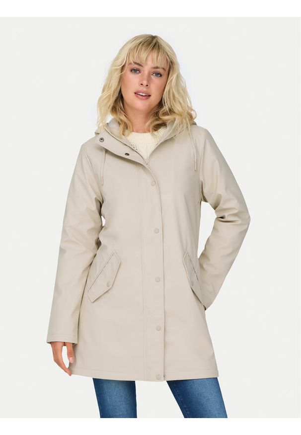 only - ONLY Kurtka przeciwdeszczowa Sally 15206116 Beżowy Regular Fit. Kolor: beżowy. Materiał: syntetyk