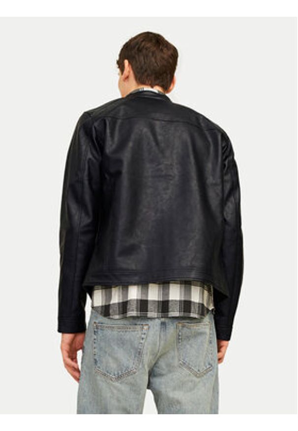 Jack & Jones - Jack&Jones Kurtka z imitacji skóry Dylan 12261195 Czarny Slim Fit. Kolor: czarny. Materiał: skóra