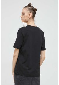 Love Moschino t-shirt bawełniany kolor czarny. Okazja: na co dzień. Kolor: czarny. Materiał: bawełna. Wzór: nadruk. Styl: casual #2