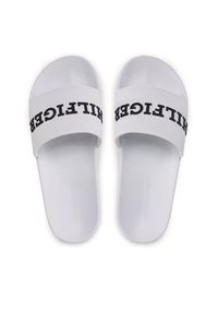 TOMMY HILFIGER - Tommy Hilfiger Klapki 3D Print Hilfiger Pool Slide FM0FM04612 Biały. Kolor: biały. Materiał: skóra. Wzór: nadruk #3