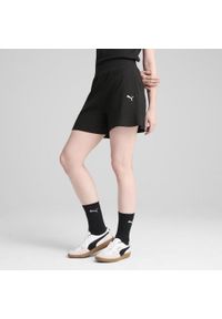 Puma - Damskie prążkowane szorty ESS ELEVATED 5" z wysokim stanem PUMA Black. Stan: podwyższony. Kolor: czarny. Materiał: prążkowany. Długość: krótkie