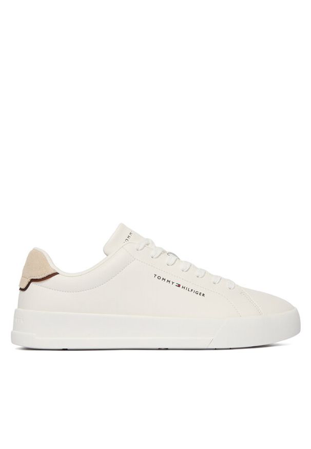 TOMMY HILFIGER - Tommy Hilfiger Sneakersy Th Court Lth Detail Ess FM0FM05367 Biały. Kolor: biały. Materiał: skóra