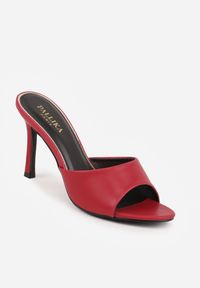 Renee - Bordowe Klapki z Wyciętą Cholewką Glyserris. Okazja: na imprezę, na co dzień. Kolor: czerwony. Materiał: skóra. Styl: casual, elegancki #6