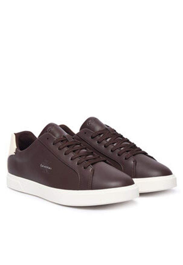 Calvin Klein Sneakersy Low Prof Cupsole Lth HM0HM02123 Bordowy. Kolor: czerwony. Materiał: skóra