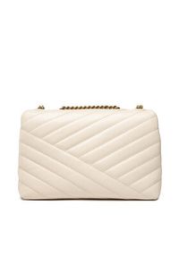 Tory Burch Torebka Kira Chevron Small 90452 Beżowy. Kolor: beżowy. Materiał: skórzane