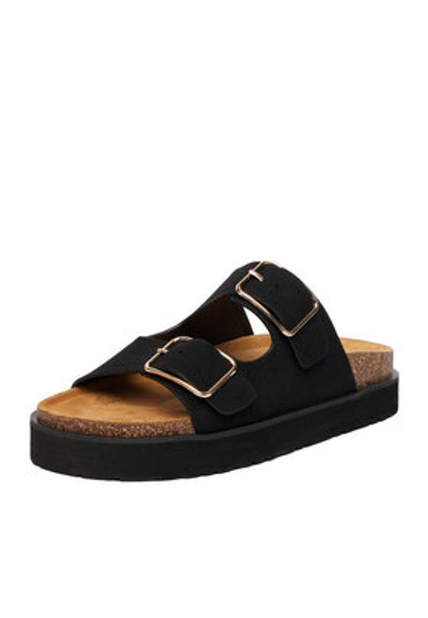 DeeZee Klapki CEO-LB-P2181 Czarny. Kolor: czarny. Materiał: skóra