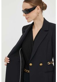 Marciano Guess marynarka kolor czarny dwurzędowa gładka. Kolor: czarny. Materiał: tkanina. Wzór: gładki. Styl: klasyczny #4