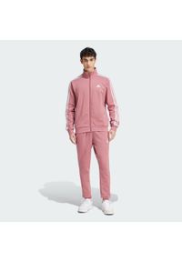 Adidas - Dres Basic 3-Stripes Fleece. Kolor: czerwony, różowy, wielokolorowy. Materiał: dresówka